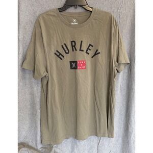 Hurley XL T-Shirt Mens Olive Green Surf Graphic Cotton Surfstyle Streetwear